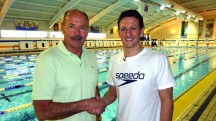 David Wilkie and Michael Jamieson meet at the University of Bath. Photo BBC