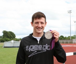 Michael Jamieson with silver medal. Photo D Holland