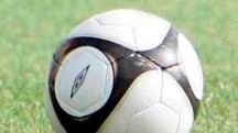 A football on the pitch