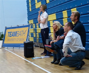 Jayne Torvell & Christopher Dean looks on whilst Sarah Moon coaches