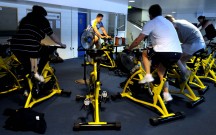 X-bike fitness class at Staff Gold Rush