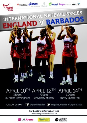 England Netball Barbados V England poster