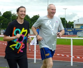 Hadia Hosny El Said and Stephen Baddeley at the Olympic Day Run