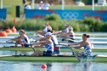 Helen Glover & Heather Stanning at 2012 London Olympic Regatta. Photo: Spurrier/Intersport Images