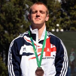 Ben Rushgrove with his medal Ben Rushgrove with his medal
