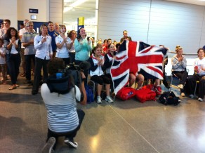 Cheered on by a crowd of athletes, staff and facilities users