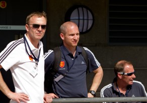 Bobby Crutchley(left) with Jason Lee at Champions Trophy Melbourne 2012 (Treeby Images-Grant Treeby)