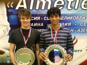 Butler and Agarwal Russia G3 Doubles win March 2013