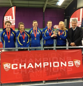 BUCS Champs UoB Women with John Inverdale