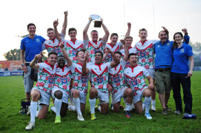 University of Bath sevens team with European championship