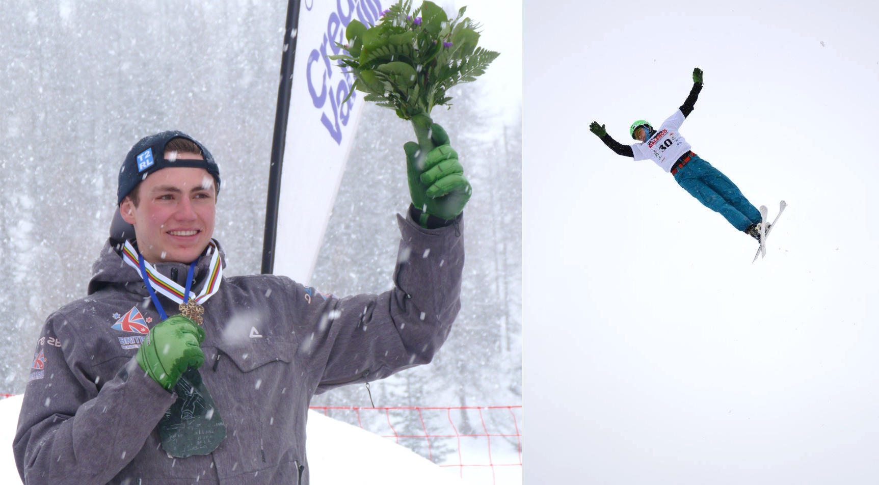 Lloyd Wallace on the podium and in action at the 2015 World Junior Championships