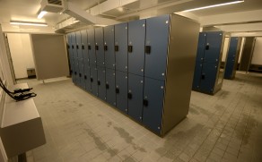 Changing rooms at the new London 2012 Legacy Swimming Pool. PICTURE: Clare Green