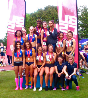 (Clockwise from back left) Olivia Caesar, Ciara Flannery, Kirsten McAslan, Alex Hill and Amy Jaramazovic were in the Bath squad which won 4x400m relay silver