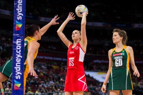 England's Jo Harten converted 35 of her 39 attempts during the Netball World Cup win over South Africa