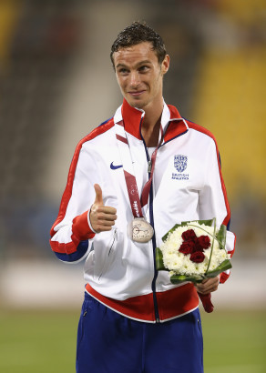 DOHA, QATAR - OCTOBER 23:   Paul Blake of Great Britain poses with his silver after the men's 400m T36 final during the Evening Session on Day Two of the IPC Athletics World Championships at Suhaim Bin Hamad Stadium on October 23, 2015 in Doha, Qatar.  (Photo by Warren Little/Getty Images)