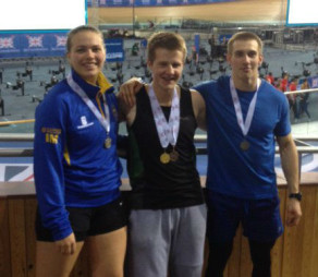 Izzy Maddock, Marcus Whiteley and Alex Pfeiffer-Brown all won sprint medals at the 2015 British Rowing Indoor Championships