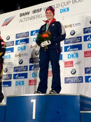 Laura Deas won her first skeleton World Cup gold in Altenberg in November 2015