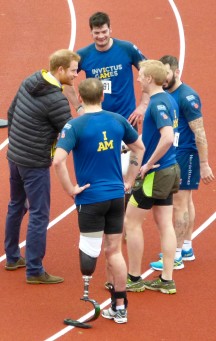 Prince Harry on the University athletics track