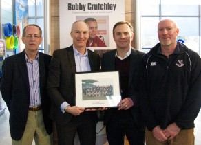 Team Bath Buccaneers chairman Nick Kendall, University of Bath Director of Sport Stephen Baddeley, Bobby Crutchley and former Buccs captain Ian Cordwell