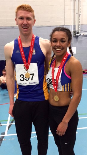 Cameron Chalmers and Olivia Caesar both won 400m gold for the University of Bath at the 2016 BUCS Outdoor Athletics Championships