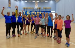 Superleague players Alana John, Paige Reed and Rachel Shaw lead a Team Bath Netball training camp during May 2016