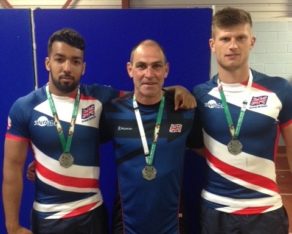 (From left) Zack Henry, Aaron James and Patrick Jenkinson with their 2016 FISU World University Rugby Sevens silver medals