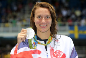 Great Britain's Jazz Carlin (left) with her silver medal after the women's 400m freestyle final at the Maria Lenk Aquatics Centre on day two of the Rio Olympics Games, Brazil.