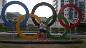 Vicky Thornley and Katherine Grainger in the Rio Olympic Village