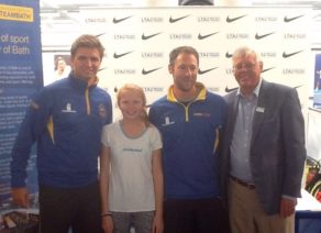 (From left) Team Bath Director of Tennis Barry Scollo, Amelia Bissett, coach Craig Proctor and 