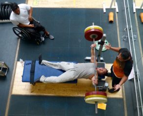 Malaysian Paralympic powerlifters training for Rio 2016 at the University of Bath in June 2016