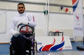 Rio 2016 Paralympic Games wheelchair fencing preparation camp at the University of Bath, August 2016. Dimitri Coutya