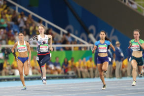 Polly Maton races in the T47 100m at the Rio 2016 Paralympic Games. PICTURE: onEdition