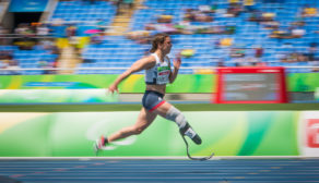 Sophie Kamlish smashed the T44 100m world record at the Rio 2016 Paralympic Games. PICTURE: onEdition