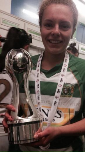 Student Emily Donovan helped Yeovil Town Ladies win the Women's Super League 2 title in November 2016