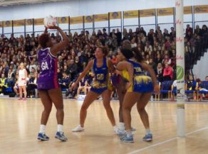 Team Bath Netball tri-tournament 2017. Team Bath v Loughborough Lightning.