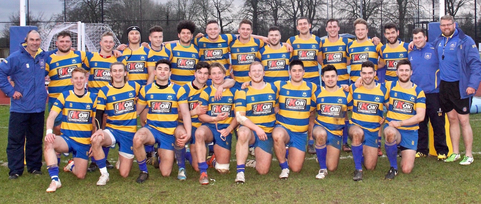 The IKON Construction-sponsored University of Bath BUCS Super Rugby squad after their win against Cardiff Met, February 2017