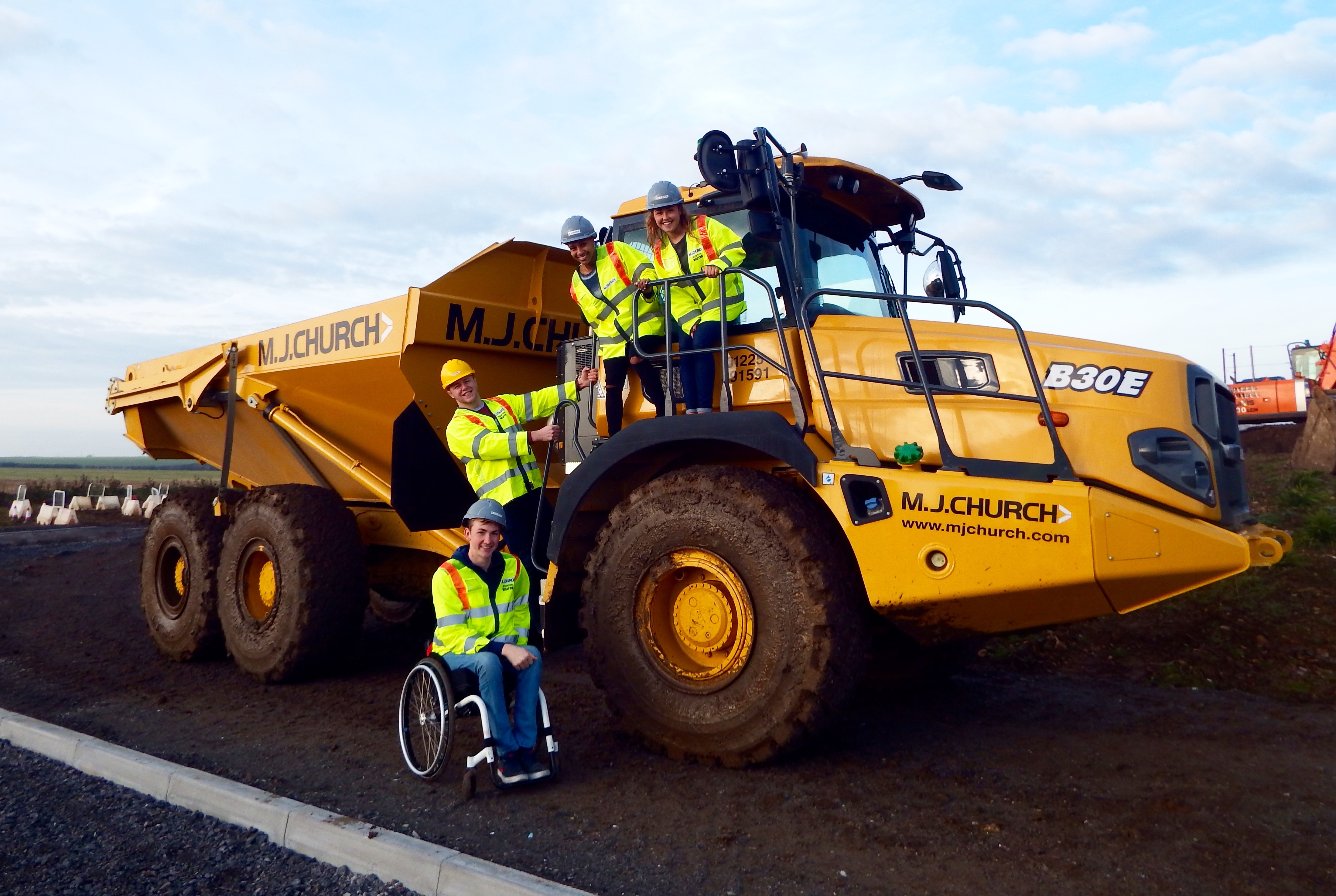 Sydney Gregson, Jor'dan McIntosh, Ben Fletcher and Piers Gilliver on the MJ Church site visit, January 2017