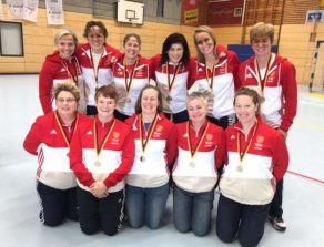 Team Bath Buccaneers ladies’ club captain Janet Gubbin helped the England Masters team win a bronze medal at the Indoor World Cup in Germany 