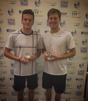 Luke Johnson and Scott Clayton won the men’s doubles title at a Great Britain F3 Futures tournament in Shrewsbury in February 2017