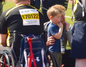 Prince Harry meets a young fan at the Invictus Games trials