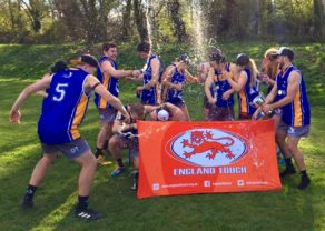 University of Bath Hawks celebrate after winning the English Touch Universities Series in April 2017