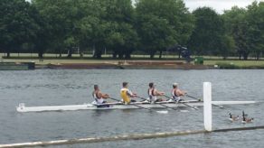 The men's quad of Luke Gwenter, Nick Bell, Jens Hullah and Tom Mapp in qualifying for Henley