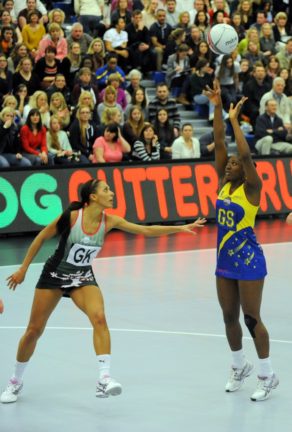 Kadeen Corbin in action for Team Bath Netball in 2013