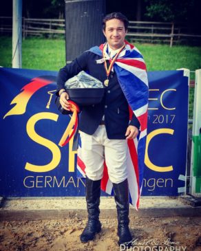 University of Bath student Rupert Batting won double gold on his GB Universities Equestrian Team debut in Germany, August 2017