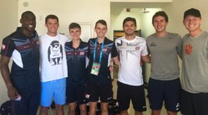 University of Bath graduate Jacob Paul (third from right) with some of his British team-mates in Taipei during the 2017 World University Games