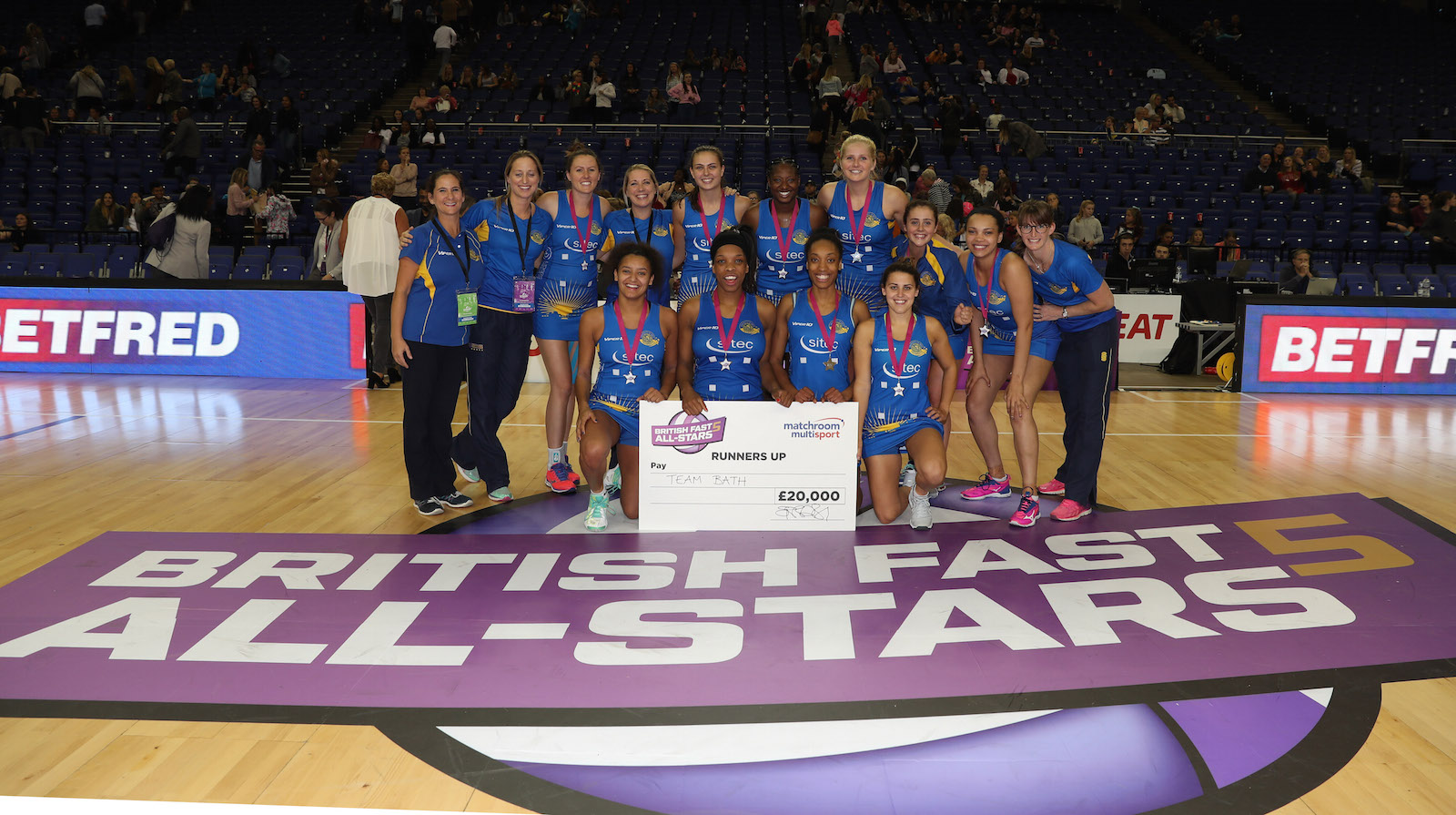 Team Bath Netball won £20,000 after finishing as runners-up in the inaugural British Fast5 All-Stars Championship in September 2017