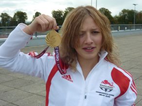 Katrina Hart won T37 gold at the Delhi 2010 Commonwealth Games