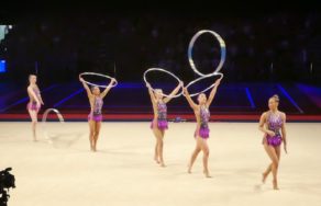 The Team Bath Rhythmic Gynnastics seniors that won gold at the 2018 British Championships