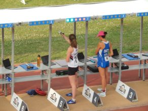 Kate French on her way to winning silver at the 2018 Modern Pentathlon European Championships in Hungary