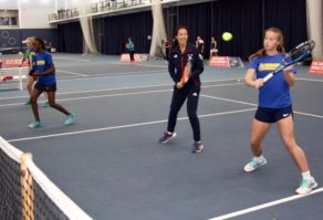 Anne Keothavong at the launch of the Fed Cup ticket sales